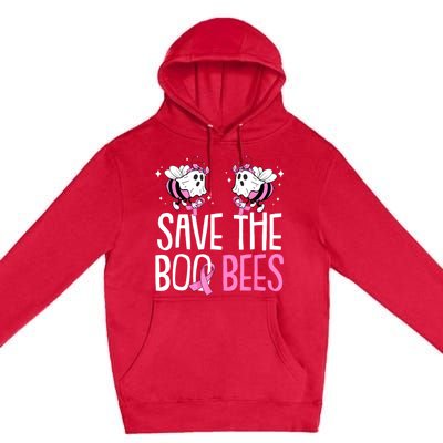 Save The Breast Cancer Awareness Boo Bees Halloween Premium Pullover Hoodie