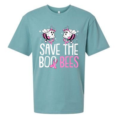 Save The Breast Cancer Awareness Boo Bees Halloween Sueded Cloud Jersey T-Shirt