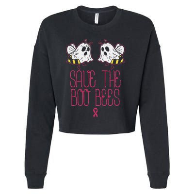 Save The Boobees Boo Bees Breast Cancer Halloween Cropped Pullover Crew