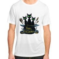 Spooky Trio Black Cats In A Cauldron Halloween Adult ChromaSoft Performance T-Shirt