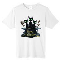 Spooky Trio Black Cats In A Cauldron Halloween Tall Fusion ChromaSoft Performance T-Shirt