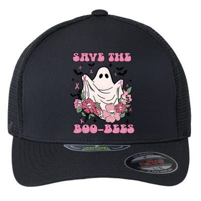 Save The Boo Bees Halloween Breast Cancer Awareness Flexfit Unipanel Trucker Cap