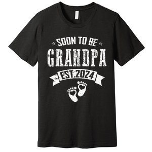 Soon To Be Grandpa Promoted To Grandpa 2024 Premium T-Shirt