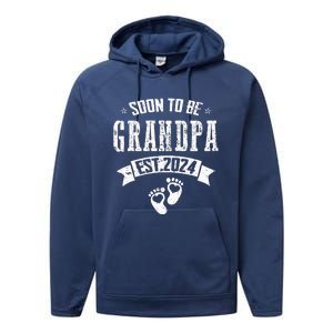 Soon To Be Grandpa Promoted To Grandpa 2024 Performance Fleece Hoodie