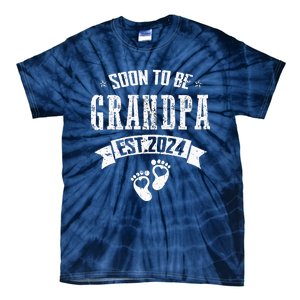 Soon To Be Grandpa Promoted To Grandpa 2024 Tie-Dye T-Shirt