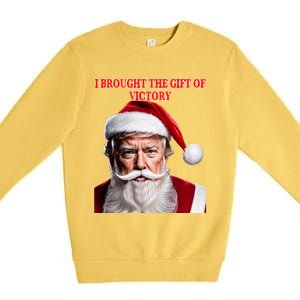 Santa Trump Brought Victory For Christmas Funny Cute Gift Premium Crewneck Sweatshirt