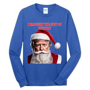 Santa Trump Brought Victory For Christmas Funny Cute Gift Tall Long Sleeve T-Shirt