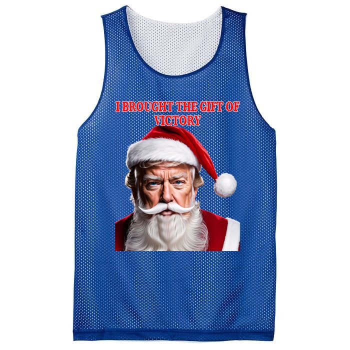 Santa Trump Brought Victory For Christmas Funny Cute Gift Mesh Reversible Basketball Jersey Tank