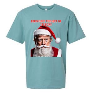 Santa Trump Brought Victory For Christmas Funny Cute Gift Sueded Cloud Jersey T-Shirt