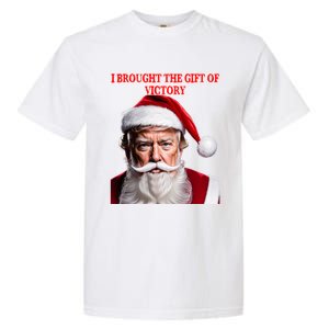 Santa Trump Brought Victory For Christmas Funny Cute Gift Garment-Dyed Heavyweight T-Shirt