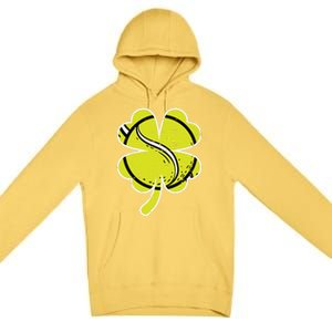 Shamrock Tennis Ball St Patricks Day Sports Meaningful Gift Premium Pullover Hoodie