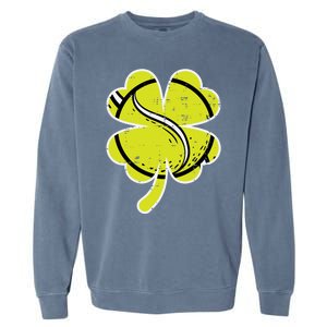 Shamrock Tennis Ball St Patricks Day Sports Meaningful Gift Garment-Dyed Sweatshirt