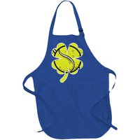 Shamrock Tennis Ball St Patricks Day Sports Meaningful Gift Full-Length Apron With Pockets