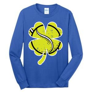 Shamrock Tennis Ball St Patricks Day Sports Meaningful Gift Tall Long Sleeve T-Shirt