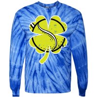 Shamrock Tennis Ball St Patricks Day Sports Meaningful Gift Tie-Dye Long Sleeve Shirt