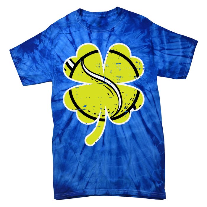 Shamrock Tennis Ball St Patricks Day Sports Meaningful Gift Tie-Dye T-Shirt