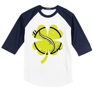 Shamrock Tennis Ball St Patricks Day Sports Meaningful Gift Baseball Sleeve Shirt