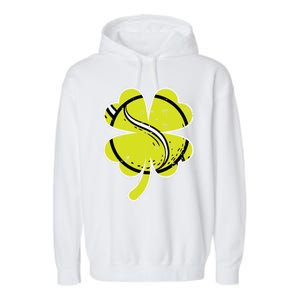 Shamrock Tennis Ball St Patricks Day Sports Meaningful Gift Garment-Dyed Fleece Hoodie