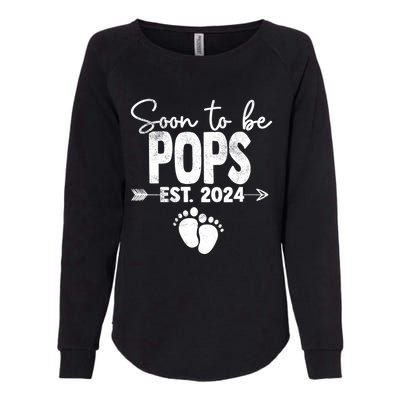 Soon To Be Pops Est 2024 Retro Promoted To Pops 2024 Gift Womens California Wash Sweatshirt