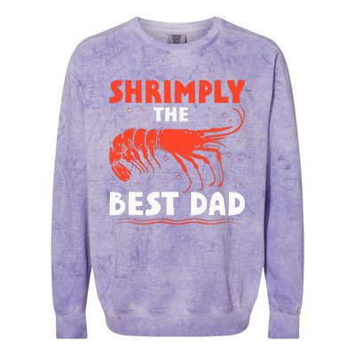 Shrimply The Best Marine Biologist Dad Oceanic Fathers Day Colorblast Crewneck Sweatshirt