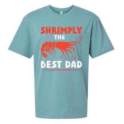 Shrimply The Best Marine Biologist Dad Oceanic Fathers Day Sueded Cloud Jersey T-Shirt