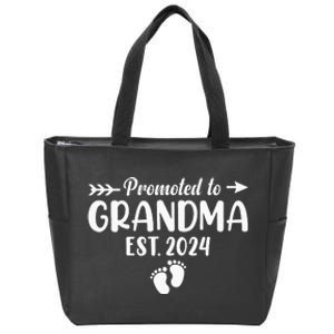 Soon To Be Grandma 2024 Promoted To Grandma Zip Tote Bag