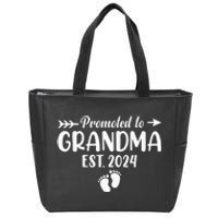 Soon To Be Grandma 2024 Promoted To Grandma Zip Tote Bag