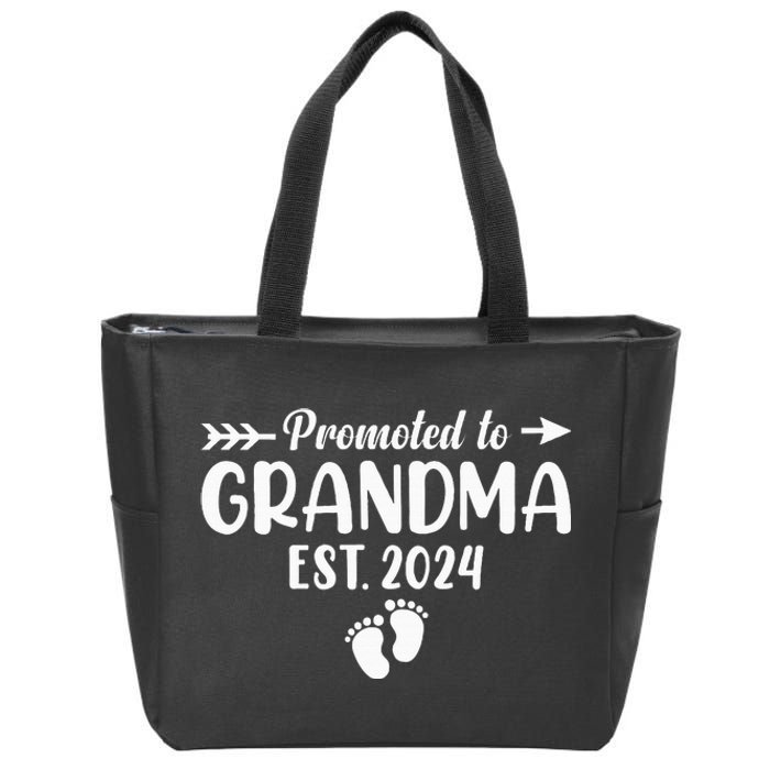 Soon To Be Grandma 2024 Promoted To Grandma Zip Tote Bag