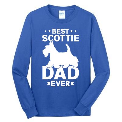 Scottish Terrier Best Scottie Dad Ever Dog Dad Gift Tall Long Sleeve T-Shirt