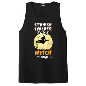 Spanish Teacher By Day Witch By Night Great Gift Funny PosiCharge Competitor Tank