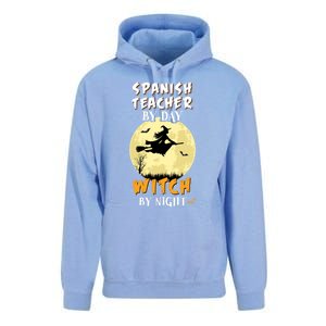 Spanish Teacher By Day Witch By Night Great Gift Funny Unisex Surf Hoodie