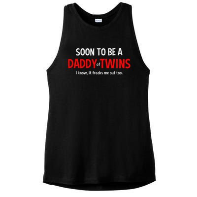 Soon To Be A Daddy Of Twins Expecting Father Ladies PosiCharge Tri-Blend Wicking Tank