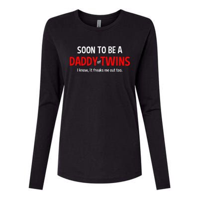 Soon To Be A Daddy Of Twins Expecting Father Womens Cotton Relaxed Long Sleeve T-Shirt