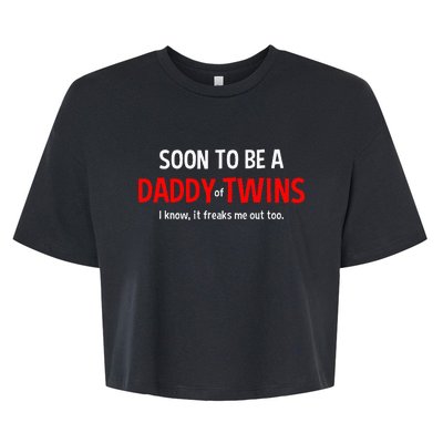 Soon To Be A Daddy Of Twins Expecting Father Bella+Canvas Jersey Crop Tee