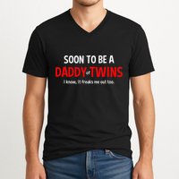 Soon To Be A Daddy Of Twins Expecting Father V-Neck T-Shirt