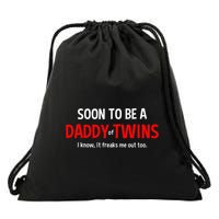 Soon To Be A Daddy Of Twins Expecting Father Drawstring Bag