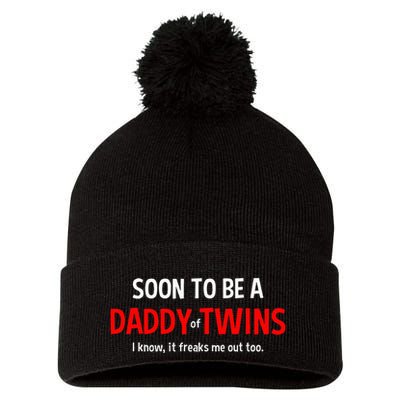 Soon To Be A Daddy Of Twins Expecting Father Pom Pom 12in Knit Beanie