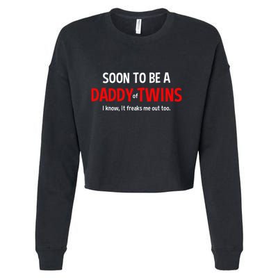 Soon To Be A Daddy Of Twins Expecting Father Cropped Pullover Crew