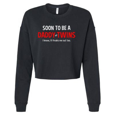 Soon To Be A Daddy Of Twins Expecting Father Cropped Pullover Crew