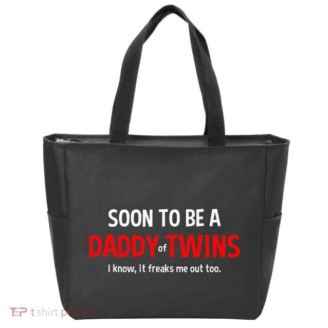 Soon To Be A Daddy Of Twins Expecting Father Zip Tote Bag