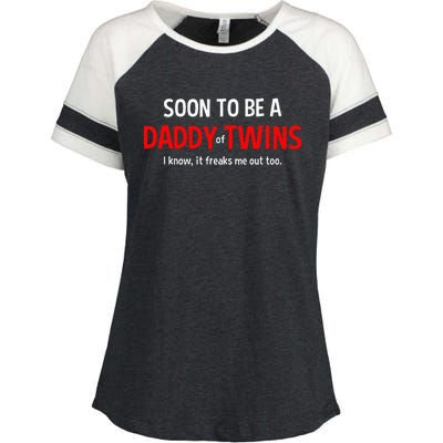 Soon To Be A Daddy Of Twins Expecting Father Enza Ladies Jersey Colorblock Tee