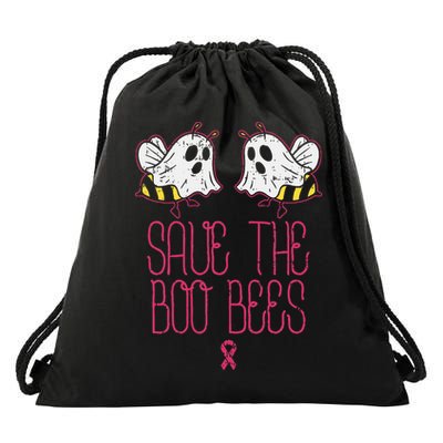 Save The Boobees Boo Bees Breast Cancer Halloween Drawstring Bag