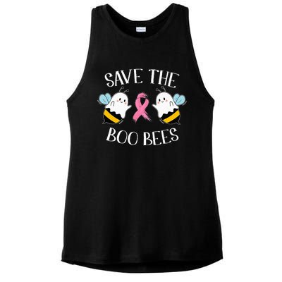 Save The BooBees Lazy Halloween Costume Breast Cancer Ladies PosiCharge Tri-Blend Wicking Tank