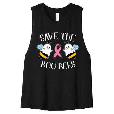 Save The BooBees Lazy Halloween Costume Breast Cancer Women's Racerback Cropped Tank