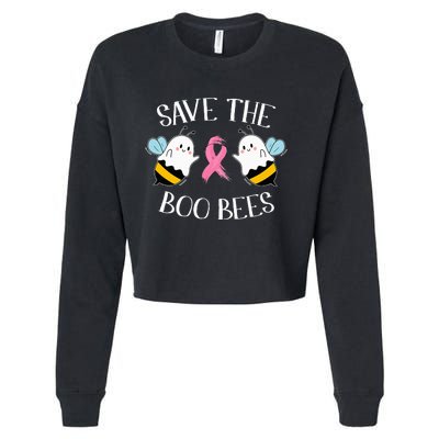 Save The BooBees Lazy Halloween Costume Breast Cancer Cropped Pullover Crew