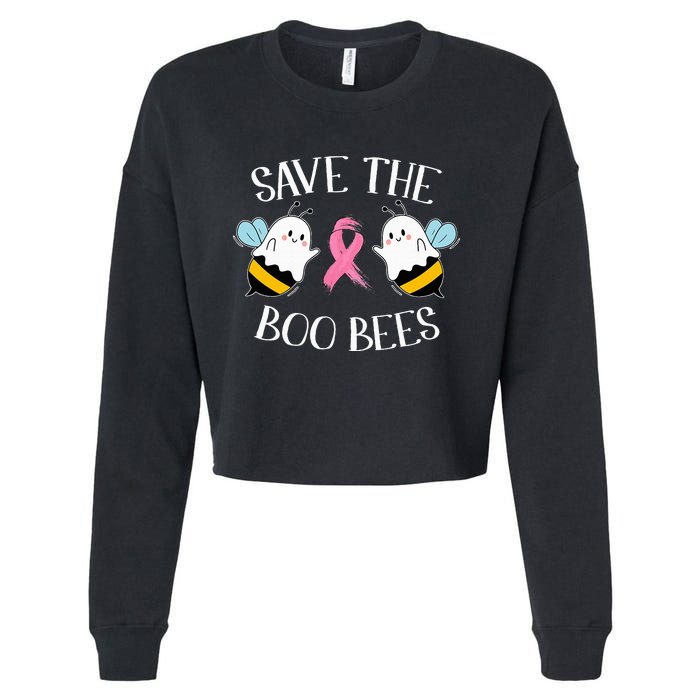 Save The BooBees Lazy Halloween Costume Breast Cancer Cropped Pullover Crew