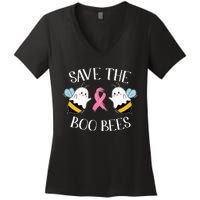 Save The BooBees Lazy Halloween Costume Breast Cancer Women's V-Neck T-Shirt