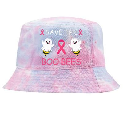 Save The Boo Bees Halloween Funny Breast Cancer Awareness Tie-Dyed Bucket Hat