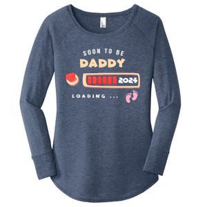 Soon To Be Daddy Pregnancy Announcement Est. 2024 Loading Women's Perfect Tri Tunic Long Sleeve Shirt