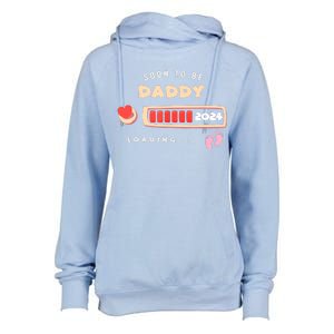 Soon To Be Daddy Pregnancy Announcement Est. 2024 Loading Womens Funnel Neck Pullover Hood